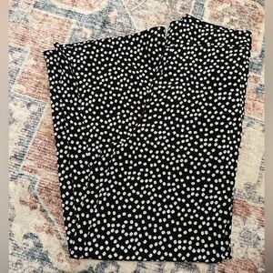 SHEIN Black and White Floral Pattern Pants